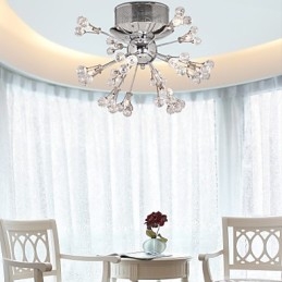 Moderne moderne krystal krom metal flush Mount
