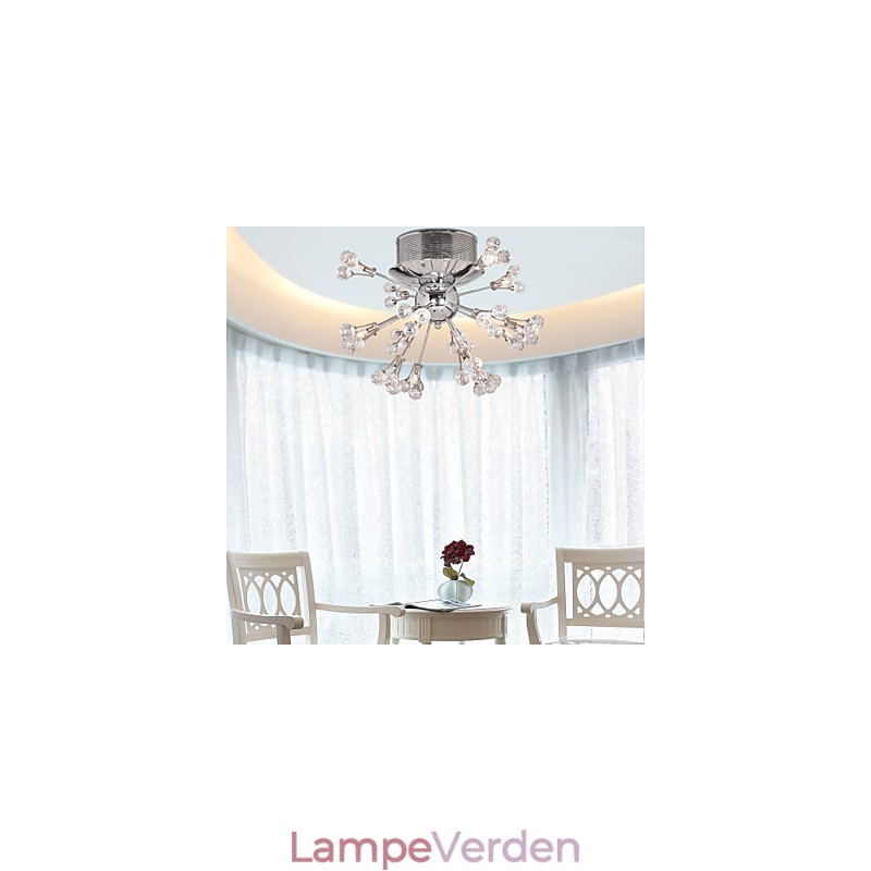 Moderne moderne krystal krom metal flush Mount