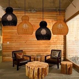 Hyacint rattan lysekrone