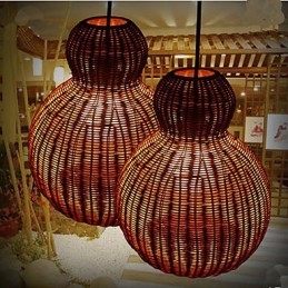 Hyacint rattan lysekrone