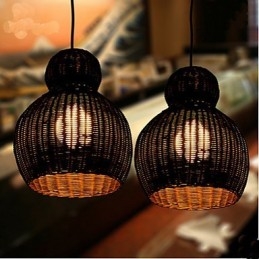 Hyacint rattan lysekrone