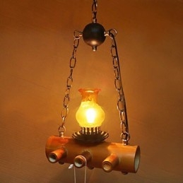 Amerikansk land antik bambus lysekrone med enkelt hoved