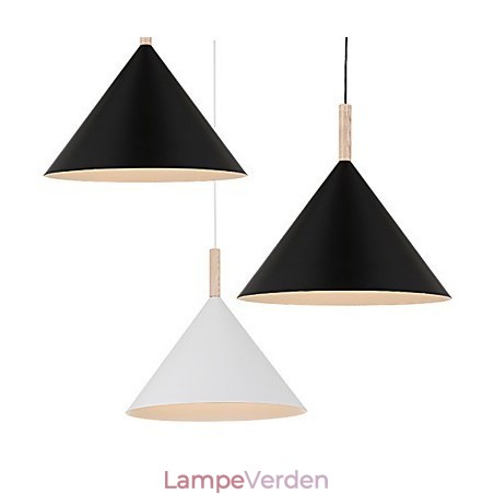 Mini kunstnerisk kegle pendellampe 1 lys Mordern Simplicity Finish Sort hvid aluminium & træ droplight Mini kunstnerisk kegle pendellampe 1 lys Mordern Simplicity Finish Sort hvid aluminium & træ droplight