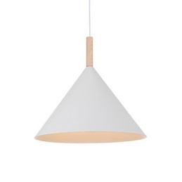Mini kunstnerisk kegle pendellampe 1 lys Mordern Simplicity Finish Sort hvid aluminium & træ droplight