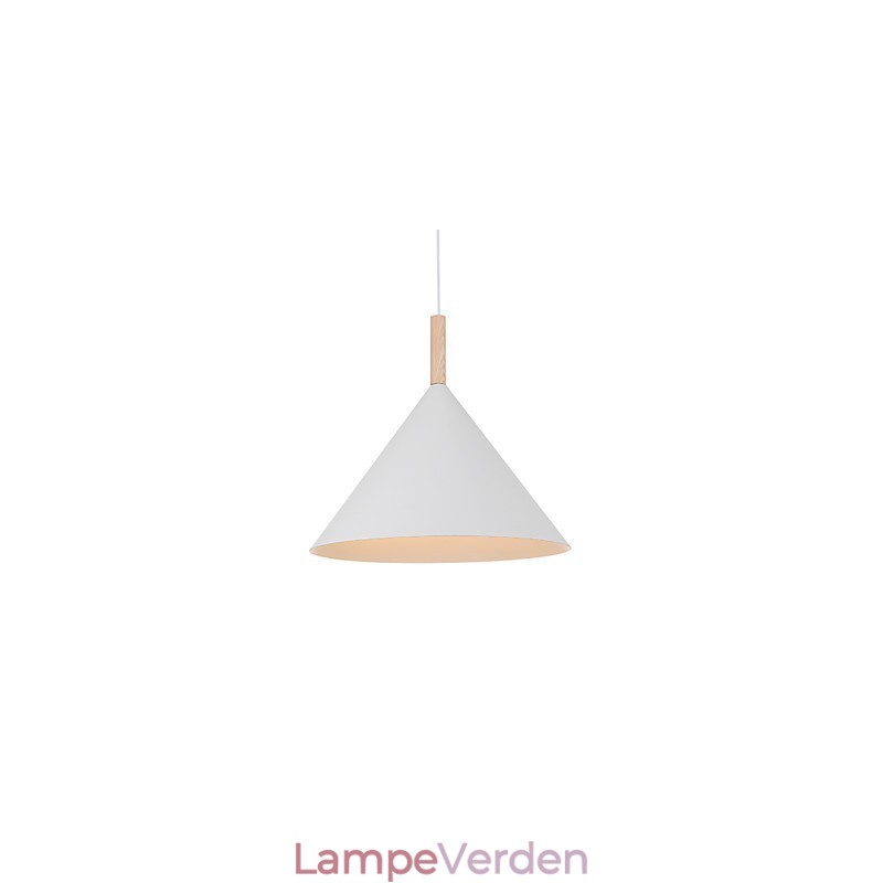 Mini kunstnerisk kegle pendellampe 1 lys Mordern Simplicity Finish Sort hvid aluminium & træ droplight