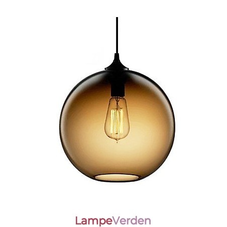 Moderne glas pendel i rund brun bobledesign Moderne glas pendel i rund brun bobledesign
