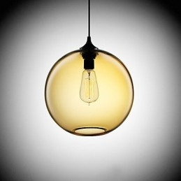 Moderne glas pendel i rund brun bobledesign