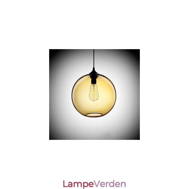 Moderne glas pendel i rund brun bobledesign