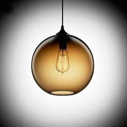 Moderne glas pendel i rund brun bobledesign