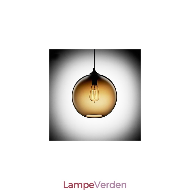 Moderne glas pendel i rund brun bobledesign