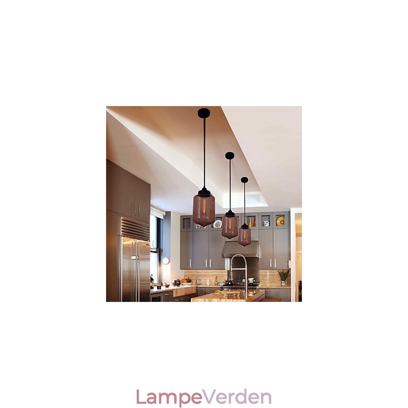 70W moderne glaspendel i transparent flaskedesign