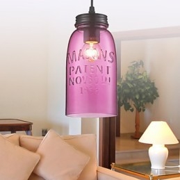 1 lys moderne glas pendel i gennemsigtigt bobledesign