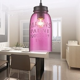 1 lys moderne glas pendel i gennemsigtigt bobledesign