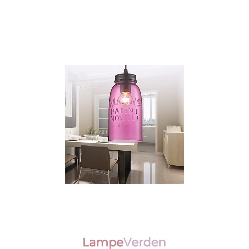1 lys moderne glas pendel i gennemsigtigt bobledesign