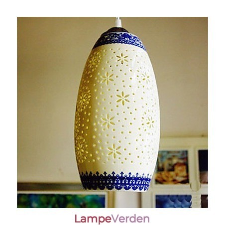 Retro Keramisk lampelampe Trapper Blå enkelthoved lysekrone Creative Retro Keramisk lampelampe Trapper Blå enkelthoved lysekrone Creative