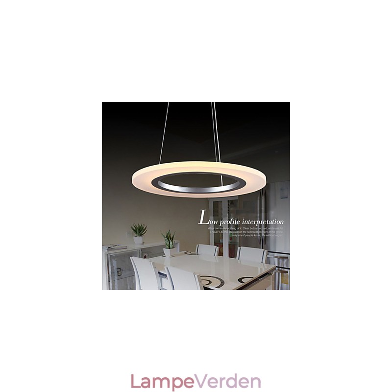 Pendel Rund Loftslysekrone Milky Acryl Loftslamper med Enkel Ring