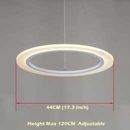 Pendel Rund Loftslysekrone Milky Acryl Loftslamper med Enkel Ring