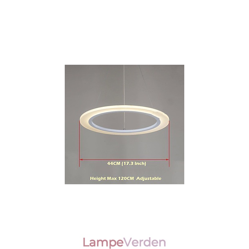 Pendel Rund Loftslysekrone Milky Acryl Loftslamper med Enkel Ring