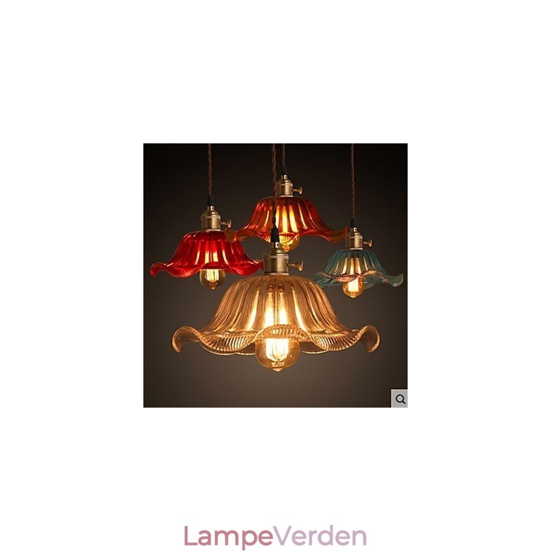 Kobberhætten Retro Old Shanghai blomsterglas lysekrone