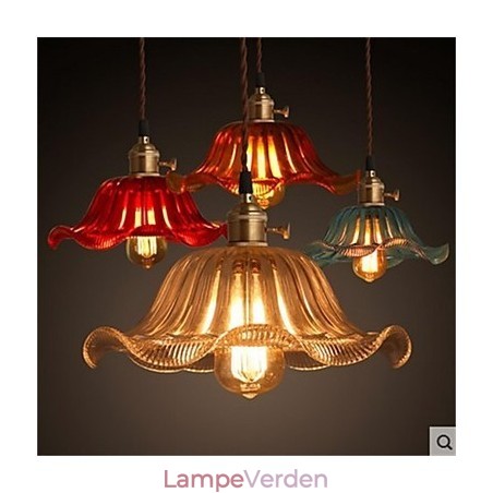 Kobberhætten Retro Old Shanghai blomsterglas lysekrone