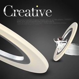 Pendel Rund Loftslysekrone Milky Acryl Loftslamper med Enkel Ring