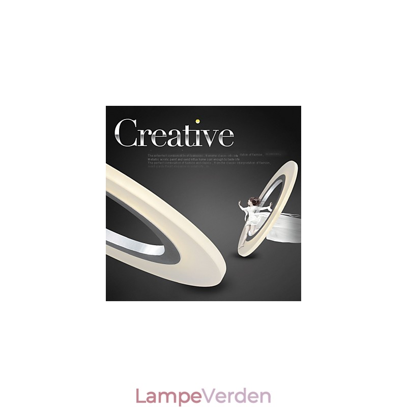 Pendel Rund Loftslysekrone Milky Acryl Loftslamper med Enkel Ring