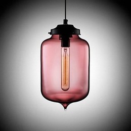 Flaskedesign vedhæng 1 lys minimalistisk jernmaleri