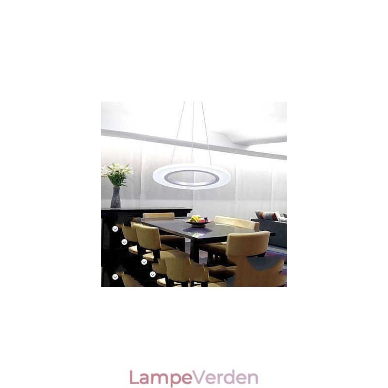 Pendel Rund Loftslysekrone Milky Acryl Loftslamper med Enkel Ring