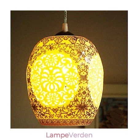 Retro Keramisk lampelampe Trapper Blå enkelthoved lysekrone Creative Retro Keramisk lampelampe Trapper Blå enkelthoved lysekrone Creative