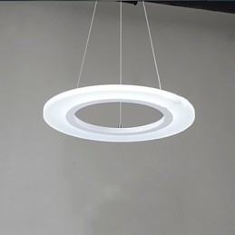 Pendel Rund Loftslysekrone Milky Acryl Loftslamper med Enkel Ring