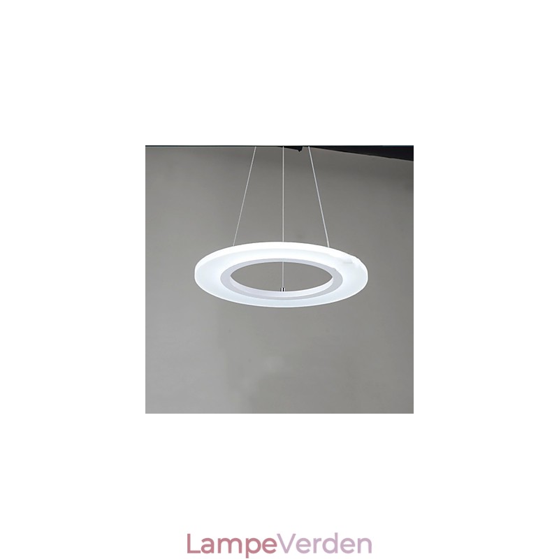Pendel Rund Loftslysekrone Milky Acryl Loftslamper med Enkel Ring