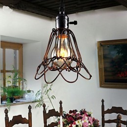 Amerikansk land industrivindlampe retro lille lysekrone jernbur