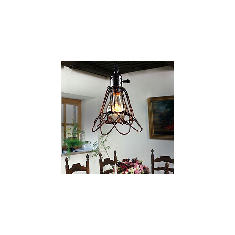 Amerikansk land industrivindlampe retro lille lysekrone jernbur