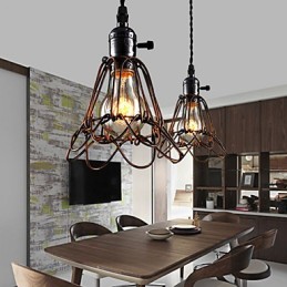 Amerikansk land industrivindlampe retro lille lysekrone jernbur