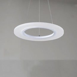 Pendel Rund Loftslysekrone Milky Acryl Loftslamper med Enkel Ring