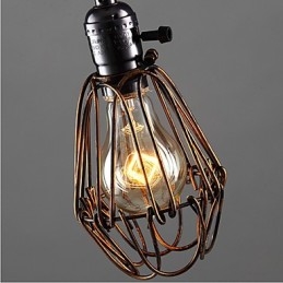 Amerikansk land industrivindlampe retro lille lysekrone jernbur