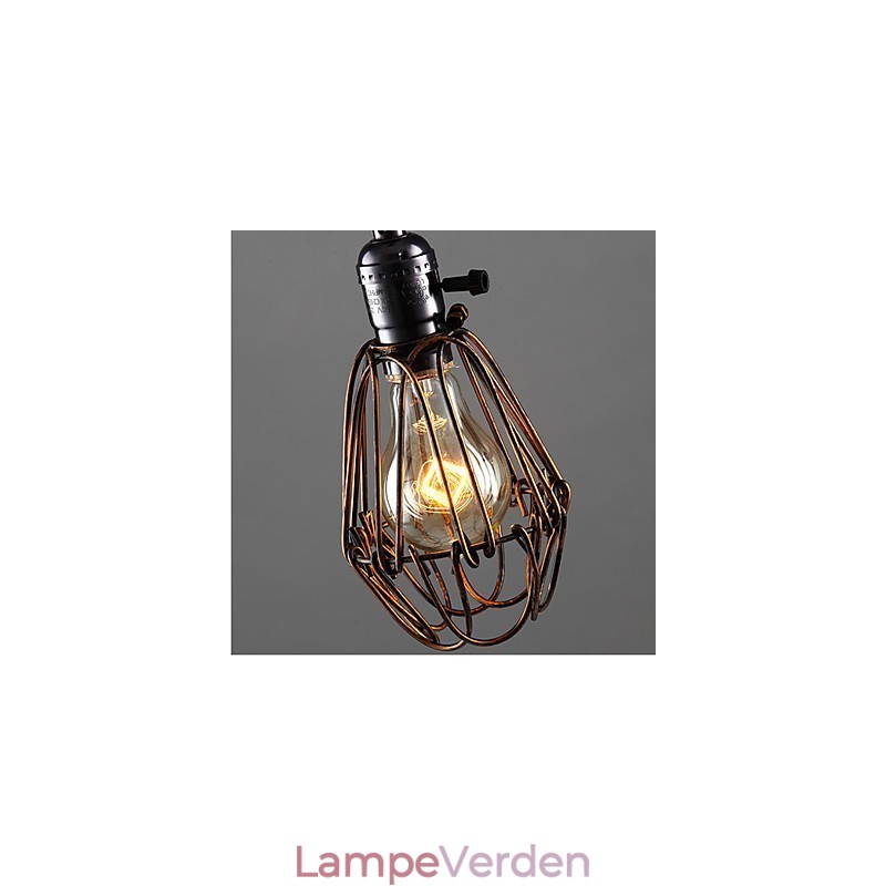 Amerikansk land industrivindlampe retro lille lysekrone jernbur