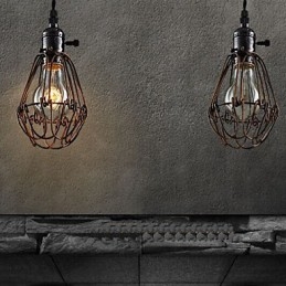 Amerikansk land industrivindlampe retro lille lysekrone jernbur