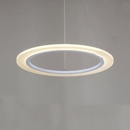 Pendel Rund Loftslysekrone Milky Acryl Loftslamper med Enkel Ring