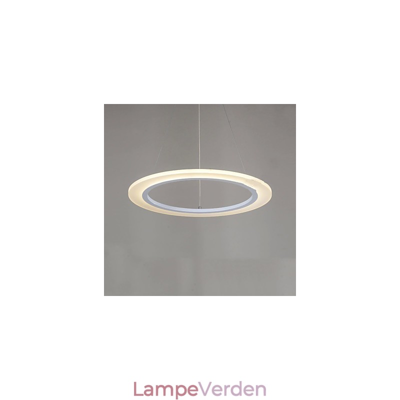 Pendel Rund Loftslysekrone Milky Acryl Loftslamper med Enkel Ring