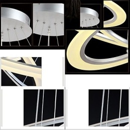 Pendel Rund Loftslysekrone Milky Acryl Loftslamper med Enkel Ring