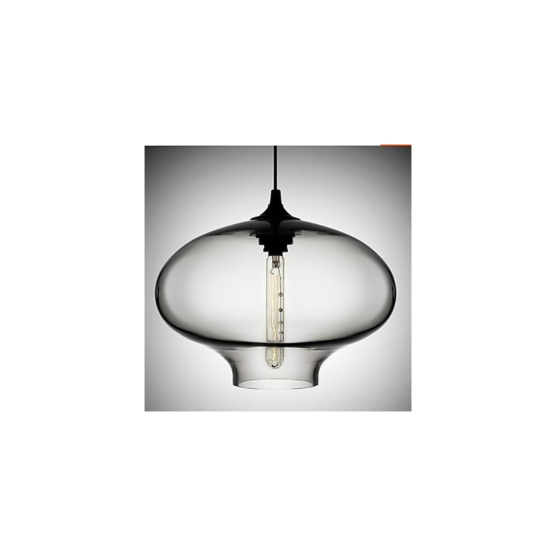 1 lys moderne glas hvid og blå gennemsigtig pendel