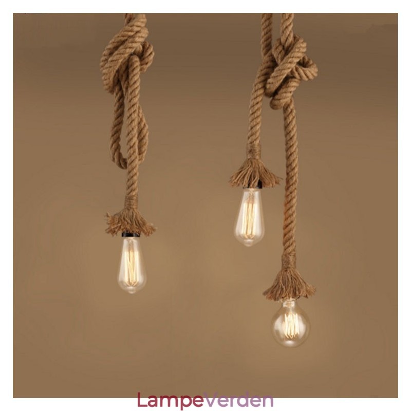 1 lys DIY kunst hampereb Light Creative hampereb lysekrone lang 100 cm Send 1 pære