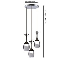 Pendellamper 3 lys rund bagplade Moderne moderne metal