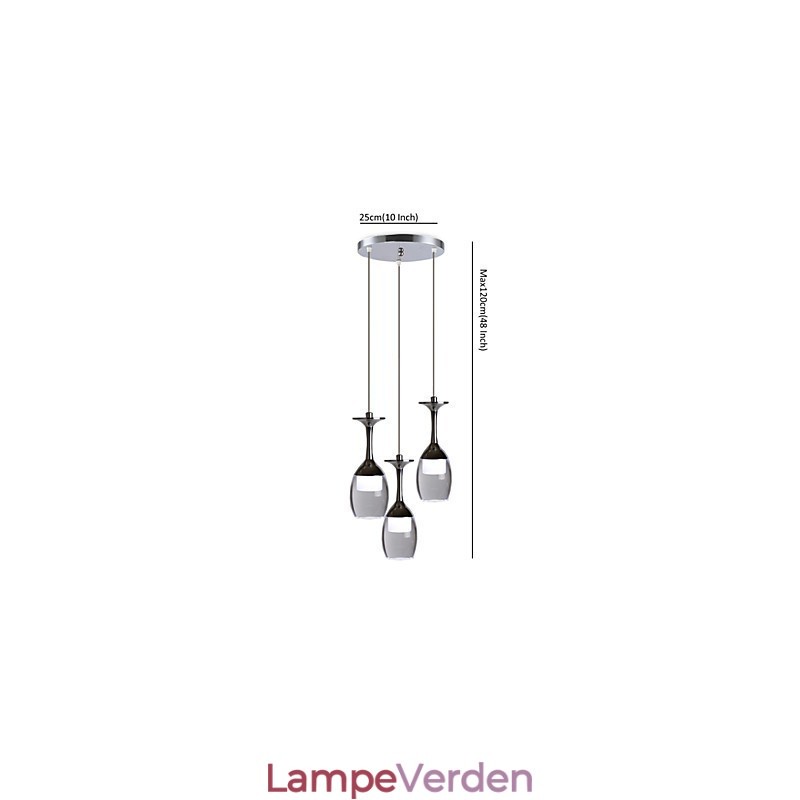 Pendellamper 3 lys rund bagplade Moderne moderne metal