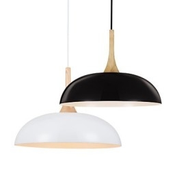 Mini kunstnerisk pendel 1 lys moderne enkelhed sort hvid finish aluminium & træ droplight