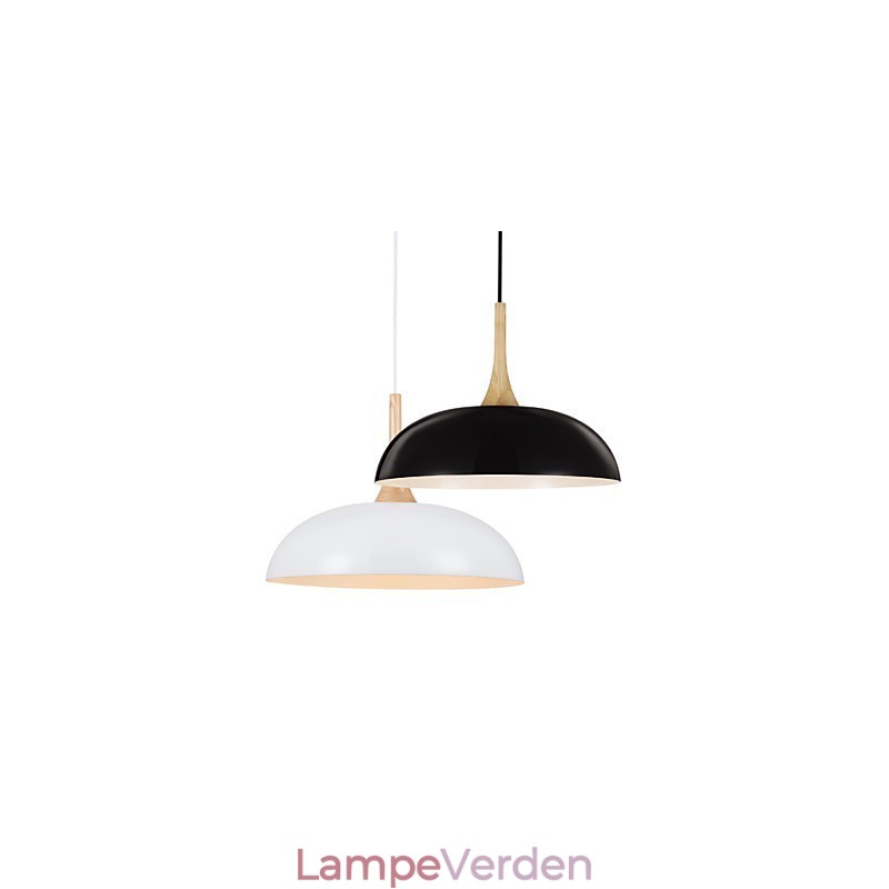 Mini kunstnerisk pendel 1 lys moderne enkelhed sort hvid finish aluminium & træ droplight