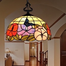 Landdistrikter Creative Arts Farvet glas lysekrone Gendannelse af gamle måder Lampe lys