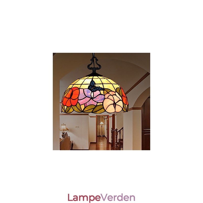Landdistrikter Creative Arts Farvet glas lysekrone Gendannelse af gamle måder Lampe lys