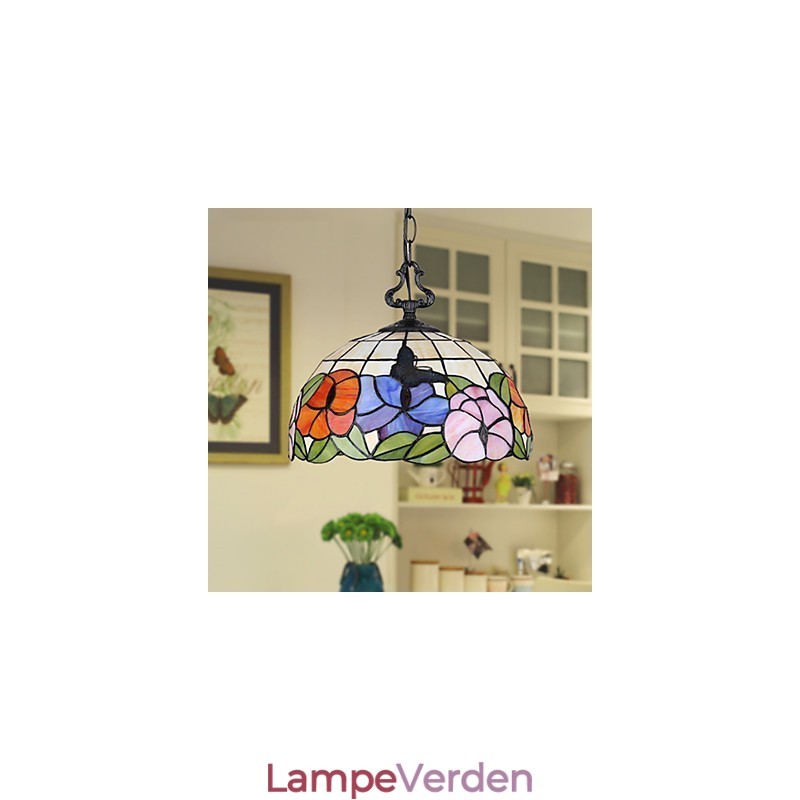 Landdistrikter Creative Arts Farvet glas lysekrone Gendannelse af gamle måder Lampe lys